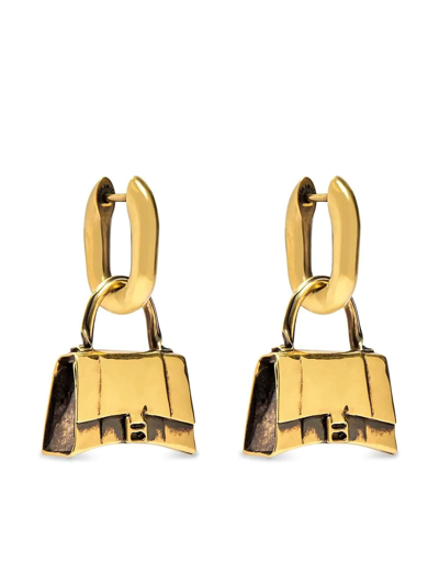 Balenciaga Tote-bag Earrings In Gold