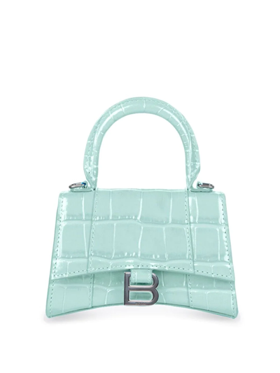 Balenciaga Mini Hourglass Top-handle Bag In Blue