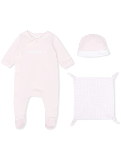 Givenchy Babies' Logo-print Cotton Pyjama Set In Pink