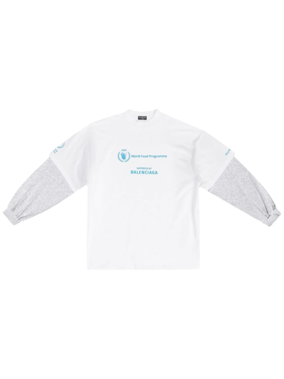 Balenciaga Wfd Double-sleeves T-shirt In White