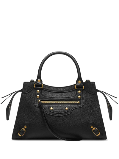 Balenciaga Neo Classic City Mini Textured-leather Tote In Black