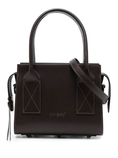 Marsèll Embossed-logo Leather Tote Bag In Brown