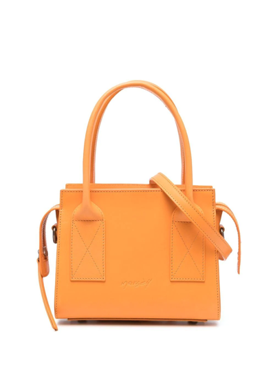 Marsèll Logo-detail Leather Tote Bag In Orange