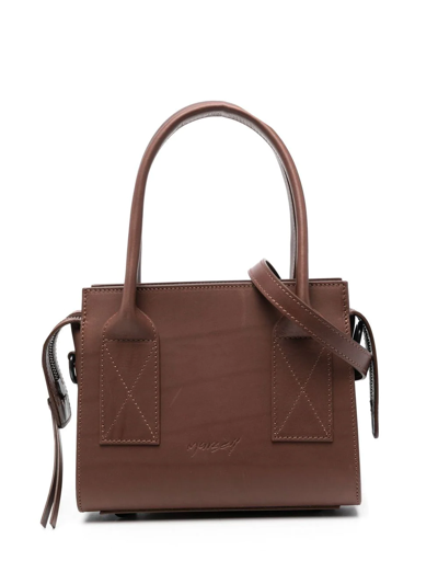 Marsèll Logo-detail Leather Tote Bag In 490 Chocolate