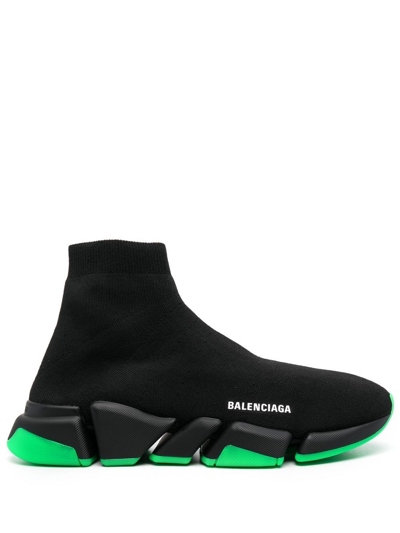 Balenciaga Speek High-stop Sneakers In Black