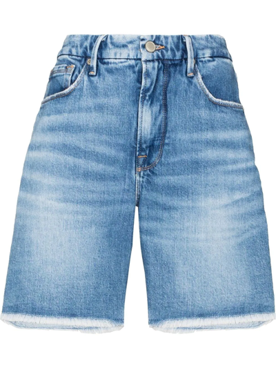Good American 90s Icon Bermuda Jean Shorts In I073 In Blue
