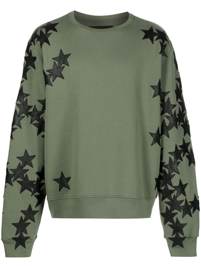 Amiri Chemist Appliquéd Cotton-jersey Sweatshirt In Military Green