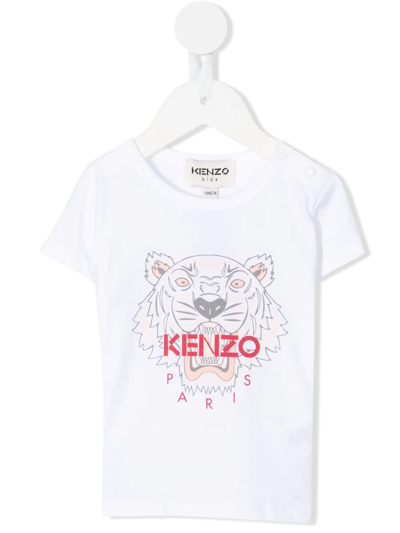 Kenzo Babies' Logo-print Short-sleeve T-shirt In White