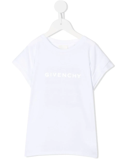 Givenchy Kids' Logo-print Short-sleeve T-shirt In White