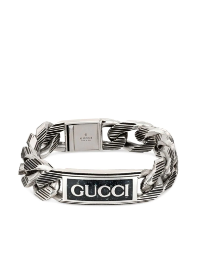 GUCCI LOGO PLAQUE LINK BRACELET