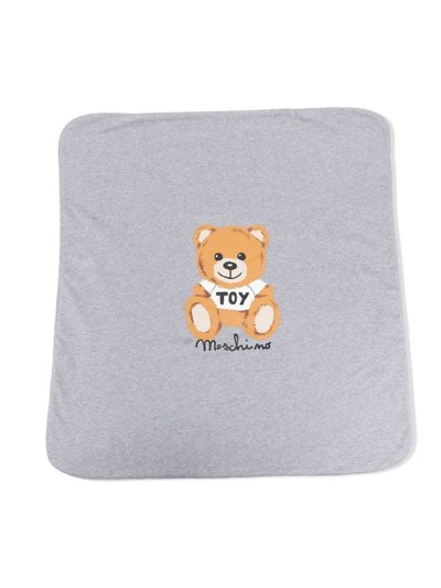 Moschino Teddy Bear-print Blanket In Grey