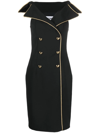 MOSCHINO TEDDY-BUTTON DOUBLE-BREASTED PENCIL DRESS