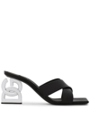 Dolce & Gabbana Square Toe High Heel Sandals In Black