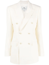 Etro Double Breasted Crepe Jacket In Neutrals