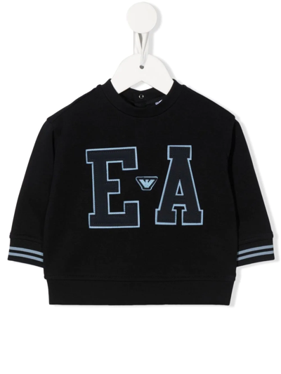 Emporio Armani Babies' Logo-appliqué Sweatshirt In Blue