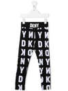 DKNY LOGO-PRINT SLIP-ON LEGGINGS