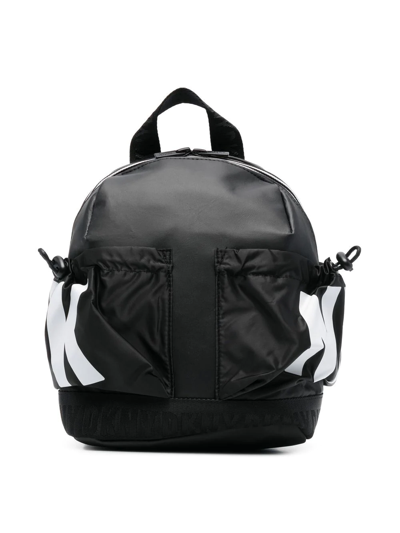 Dkny Kids' Logo-print Zipped Backpack In Black