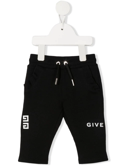 Givenchy Kids' Logo-print Drawstring Track Trousers In Black