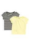 Harper Canyon Kids' Short Sleeve T-shirt In Black Stripes- Yellow Pack