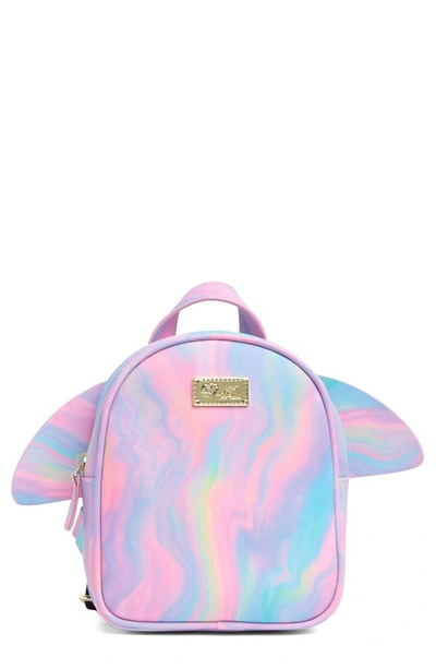 Luv Betsey By Betsey Johnson Movable Winged Mini Backpack In Rainbow Marble