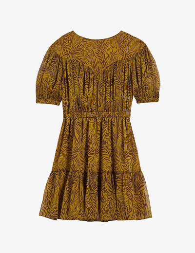 Ted Baker Mairley Printed Woven Mini Dress In Mid-yellow