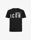 DSQUARED2 DSQUARED2 MEN'S WHITE-BLACK ICON LOGO-PRINT COTTON-JERSEY T-SHIRT,56186193