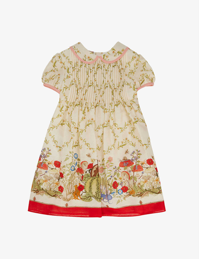 Gucci Babies' Floral-print Cotton-poplin Dress 36 Months