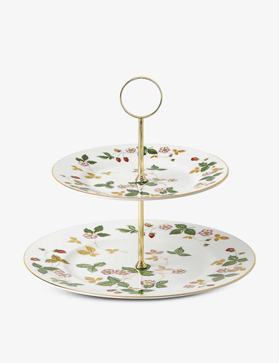 Wedgwood Wild Strawberry Two-tier Fine Bone China Cake Stand