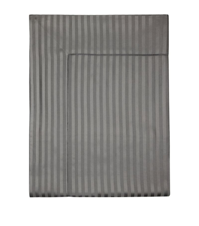 Pratesi Raso Rigato Super King Flat Sheet (300cm X 270cm) In Grey