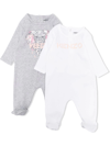 Kenzo Two-pack Logo-print Pajamas In Grey