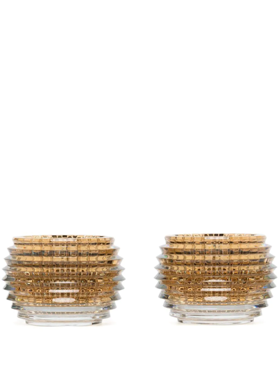 Baccarat Eye Votives (set Of 2) In White