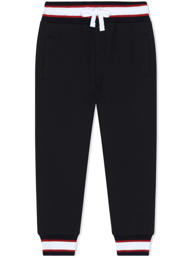 Dolce & Gabbana Kids' Crest-logo Track Trousers In Black