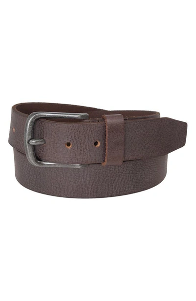 Vince Camuto Genuine Leather Buckle Belt In Brown