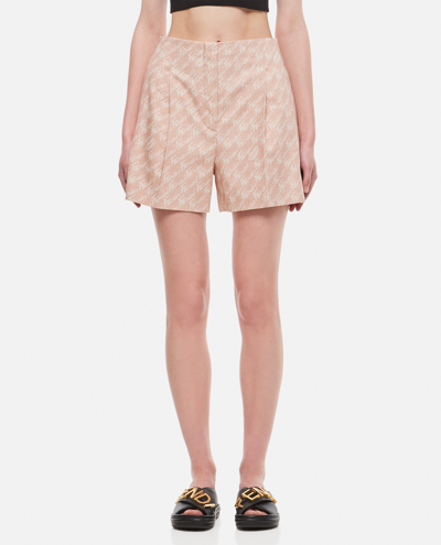 Fendi Printed Cotton Shorts Printed  Donna 42 In Pink