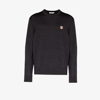 Maison Kitsuné Black Fox Head Long Sleeve T-shirt In Grey
