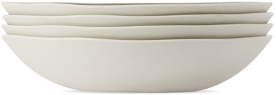 Jars Céramistes Green & White Maguelone Pasta Plate Set In Orage Uni