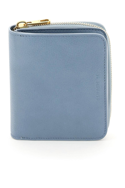 Il Bisonte Grained Leather Wallet In Carta Zucchero (light Blue)