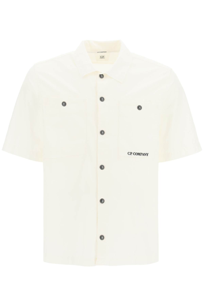C.p. Company Cp Company Ripstop Cotton Shirt In White
