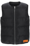 Heron Preston Logo Tape Recycled Polyester Puffer Vest In Black (black)