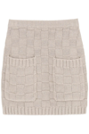 Staud Dunes Knit Mini Skirt In Frappe (beige)