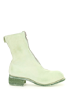 Guidi Front Zip Leather Ankle Boots In Co88t (green)