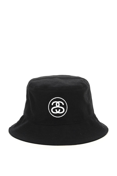 Stussy Ss Link Deep Bucket Hat In Black