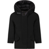 Woolrich Black Arctic Parka Jacket For Girl In Black
