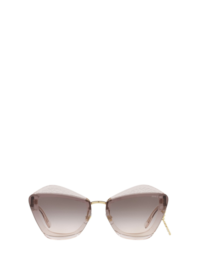Miu Miu Mu 01xs Light Brown Transparent Sunglasses
