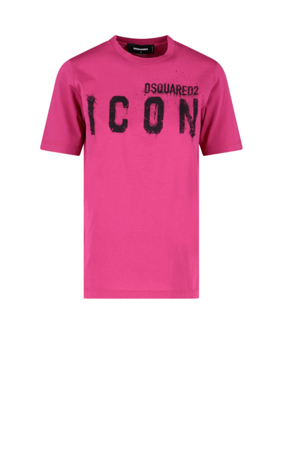 Dsquared2 'icon Spray' T-shirt In Pink