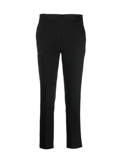 Twinset Fitted Straight Leg Trousers In Black