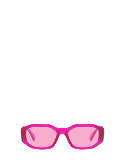 Versace Ve4361 Transparent Fuxia Unisex Sunglasses In Pink