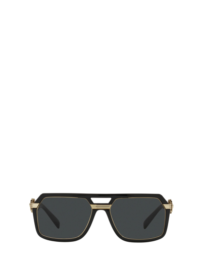 Versace Dark Grey Geometric Mens Sunglasses Ve4399 Gb1/87 58