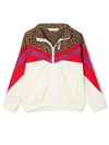 Palm Angels Colour-block Zip-up Sweatshirt Jacket In Bianco