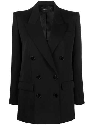 Isabel Marant Black Nevim Double-breasted Blazer In Nero